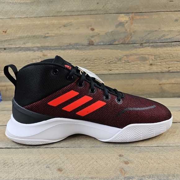 adidas Own The Game Men's Basketball Shoes Black Vivid Red White - Picture 7 of 12